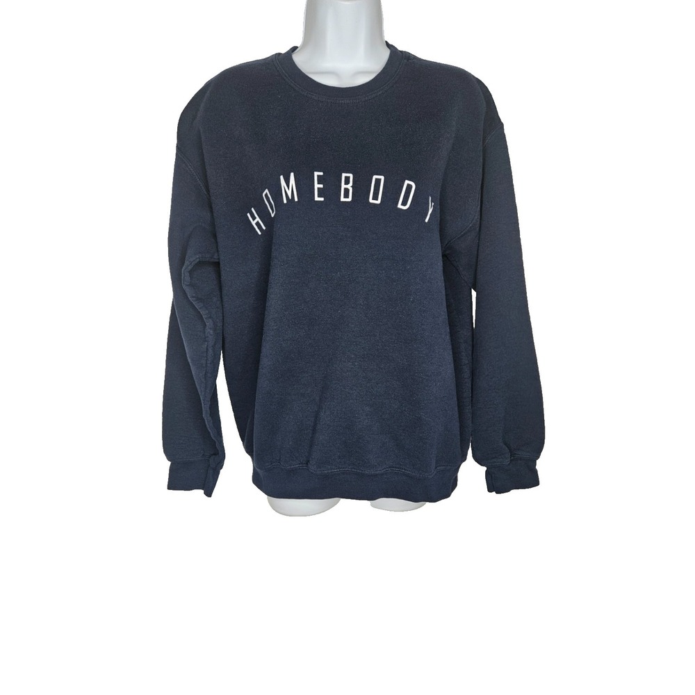 Gildan Heavy Blend Sweatshirt‎ Medium Navy Homebody Graphic Crewneck Pullover